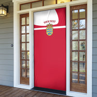 Personalized Denmark Coat Of Arms Door Cover Danish Flag Heritage Graphic With Crown Symbolism