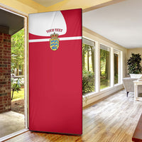 Personalized Denmark Coat Of Arms Door Cover Danish Flag Heritage Graphic With Crown Symbolism