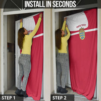 Personalized Denmark Coat Of Arms Door Cover Danish Flag Heritage Graphic With Crown Symbolism