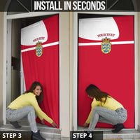 Personalized Denmark Coat Of Arms Door Cover Danish Flag Heritage Graphic With Crown Symbolism