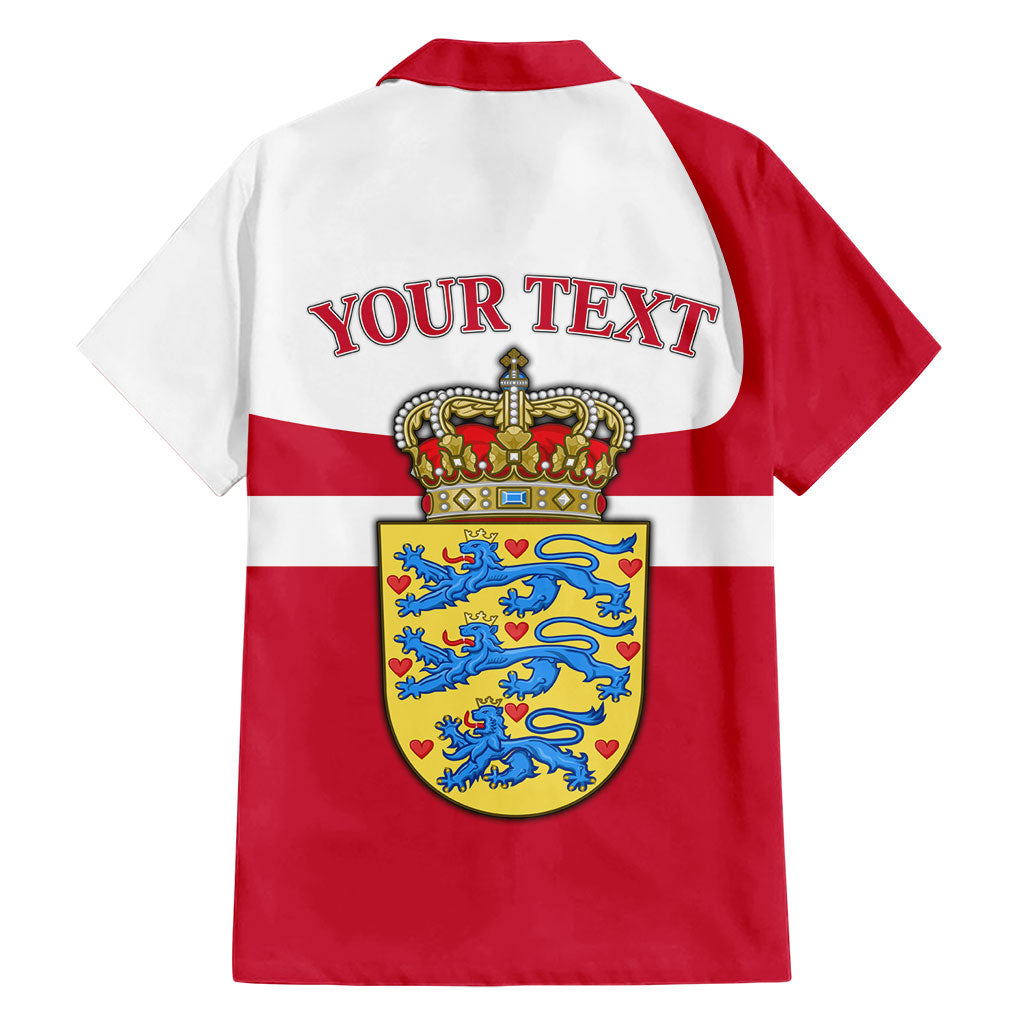 Personalized Denmark Coat Of Arms Hawaiian Shirt Danish Flag Heritage Graphic With Crown Symbolism