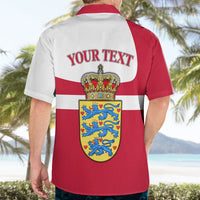 Personalized Denmark Coat Of Arms Hawaiian Shirt Danish Flag Heritage Graphic With Crown Symbolism