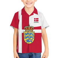 Personalized Denmark Coat Of Arms Hawaiian Shirt Danish Flag Heritage Graphic With Crown Symbolism