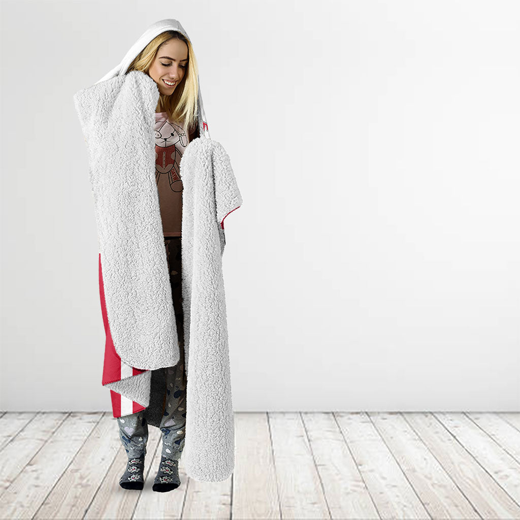 Personalized Denmark Coat Of Arms Hooded Blanket Danish Flag Heritage Graphic With Crown Symbolism