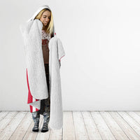 Personalized Denmark Coat Of Arms Hooded Blanket Danish Flag Heritage Graphic With Crown Symbolism