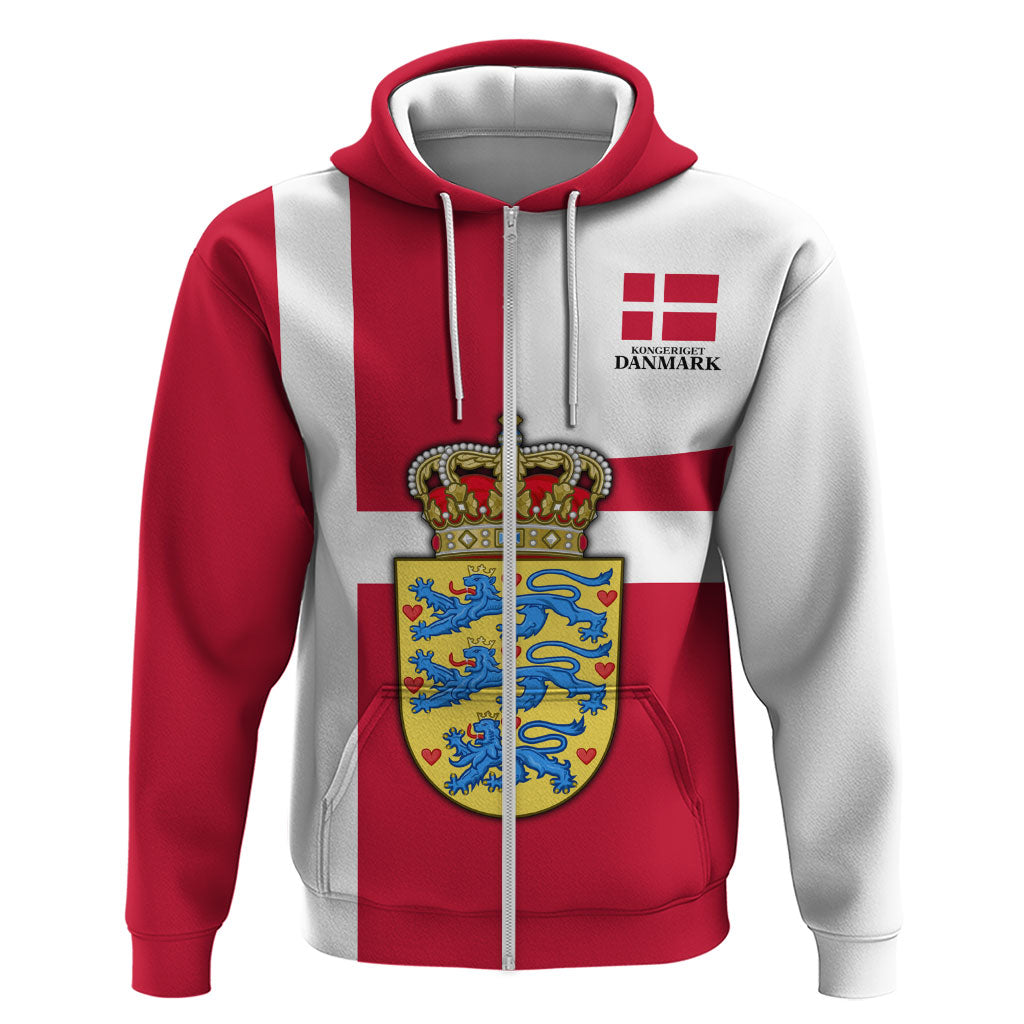 Personalized Denmark Coat Of Arms Hoodie Danish Flag Heritage Graphic With Crown Symbolism