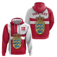 Personalized Denmark Coat Of Arms Hoodie Danish Flag Heritage Graphic With Crown Symbolism