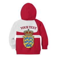 Personalized Denmark Coat Of Arms Kid Hoodie Danish Flag Heritage Graphic With Crown Symbolism