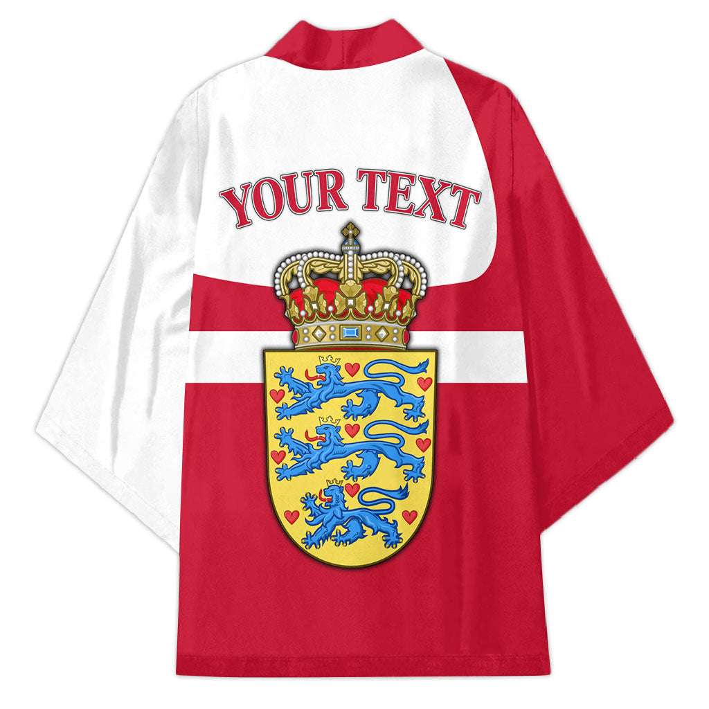 Personalized Denmark Coat Of Arms Kimono Danish Flag Heritage Graphic With Crown Symbolism