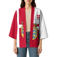 Personalized Denmark Coat Of Arms Kimono Danish Flag Heritage Graphic With Crown Symbolism