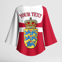 Personalized Denmark Coat Of Arms Kimono Sleeve Blouse Danish Flag Heritage Graphic With Crown Symbolism