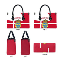Personalized Denmark Coat Of Arms Leather Bag Danish Flag Heritage Graphic With Crown Symbolism