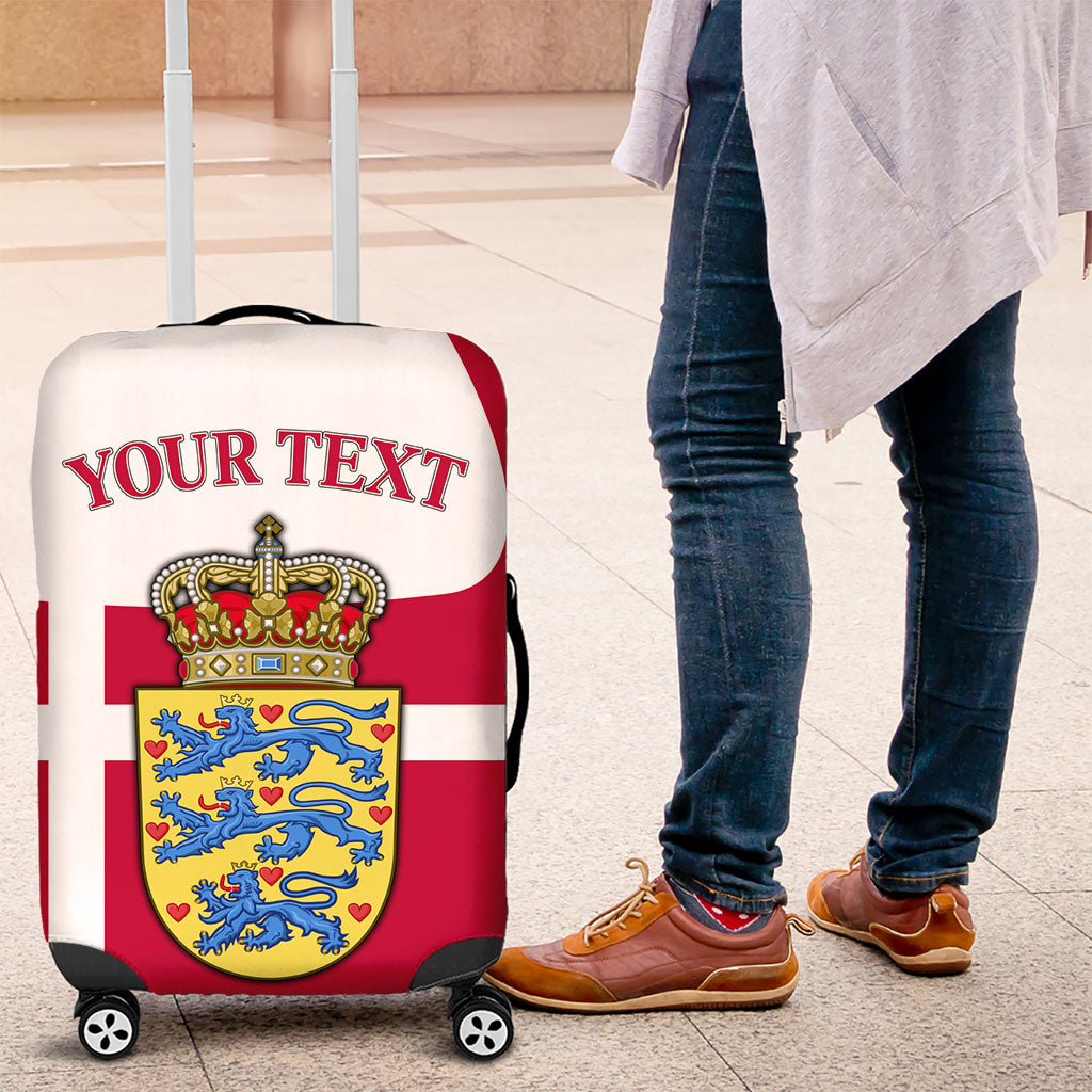 Personalized Denmark Coat Of Arms Luggage Cover Danish Flag Heritage Graphic With Crown Symbolism