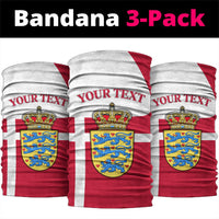 Personalized Denmark Coat Of Arms Neck Gaiter Danish Flag Heritage Graphic With Crown Symbolism