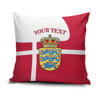 Personalized Denmark Coat Of Arms Pillow Cover Danish Flag Heritage Graphic With Crown Symbolism