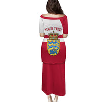 Personalized Denmark Coat Of Arms Puletasi Danish Flag Heritage Graphic With Crown Symbolism