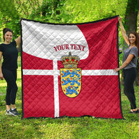 Personalized Denmark Coat Of Arms Quilt Danish Flag Heritage Graphic With Crown Symbolism