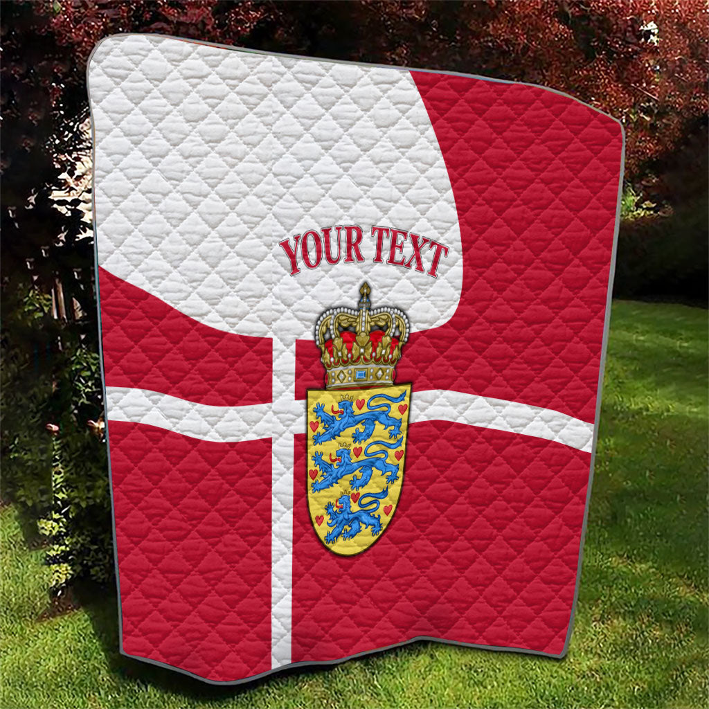Personalized Denmark Coat Of Arms Quilt Danish Flag Heritage Graphic With Crown Symbolism