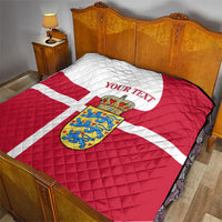 Personalized Denmark Coat Of Arms Quilt Danish Flag Heritage Graphic With Crown Symbolism