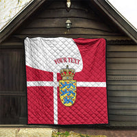 Personalized Denmark Coat Of Arms Quilt Danish Flag Heritage Graphic With Crown Symbolism