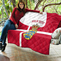 Personalized Denmark Coat Of Arms Quilt Danish Flag Heritage Graphic With Crown Symbolism