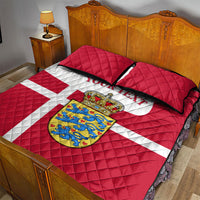 Personalized Denmark Coat Of Arms Quilt Bed Set Danish Flag Heritage Graphic With Crown Symbolism
