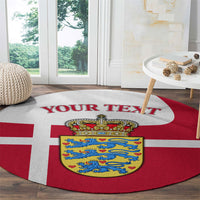 Personalized Denmark Coat Of Arms Round Carpet Danish Flag Heritage Graphic With Crown Symbolism