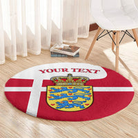 Personalized Denmark Coat Of Arms Round Carpet Danish Flag Heritage Graphic With Crown Symbolism