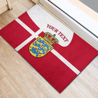 Personalized Denmark Coat Of Arms Rubber Doormat Danish Flag Heritage Graphic With Crown Symbolism