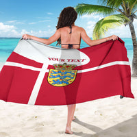 Personalized Denmark Coat Of Arms Sarong Danish Flag Heritage Graphic With Crown Symbolism