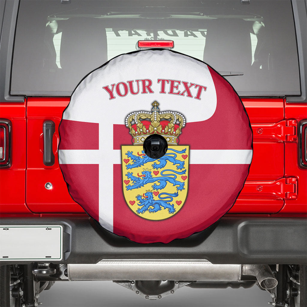 Personalized Denmark Coat Of Arms Spare Tire Cover Danish Flag Heritage Graphic With Crown Symbolism