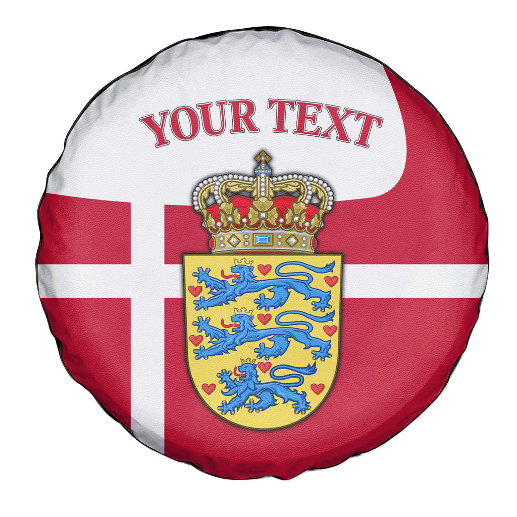 Personalized Denmark Coat Of Arms Spare Tire Cover Danish Flag Heritage Graphic With Crown Symbolism