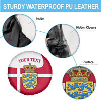 Personalized Denmark Coat Of Arms Spare Tire Cover Danish Flag Heritage Graphic With Crown Symbolism