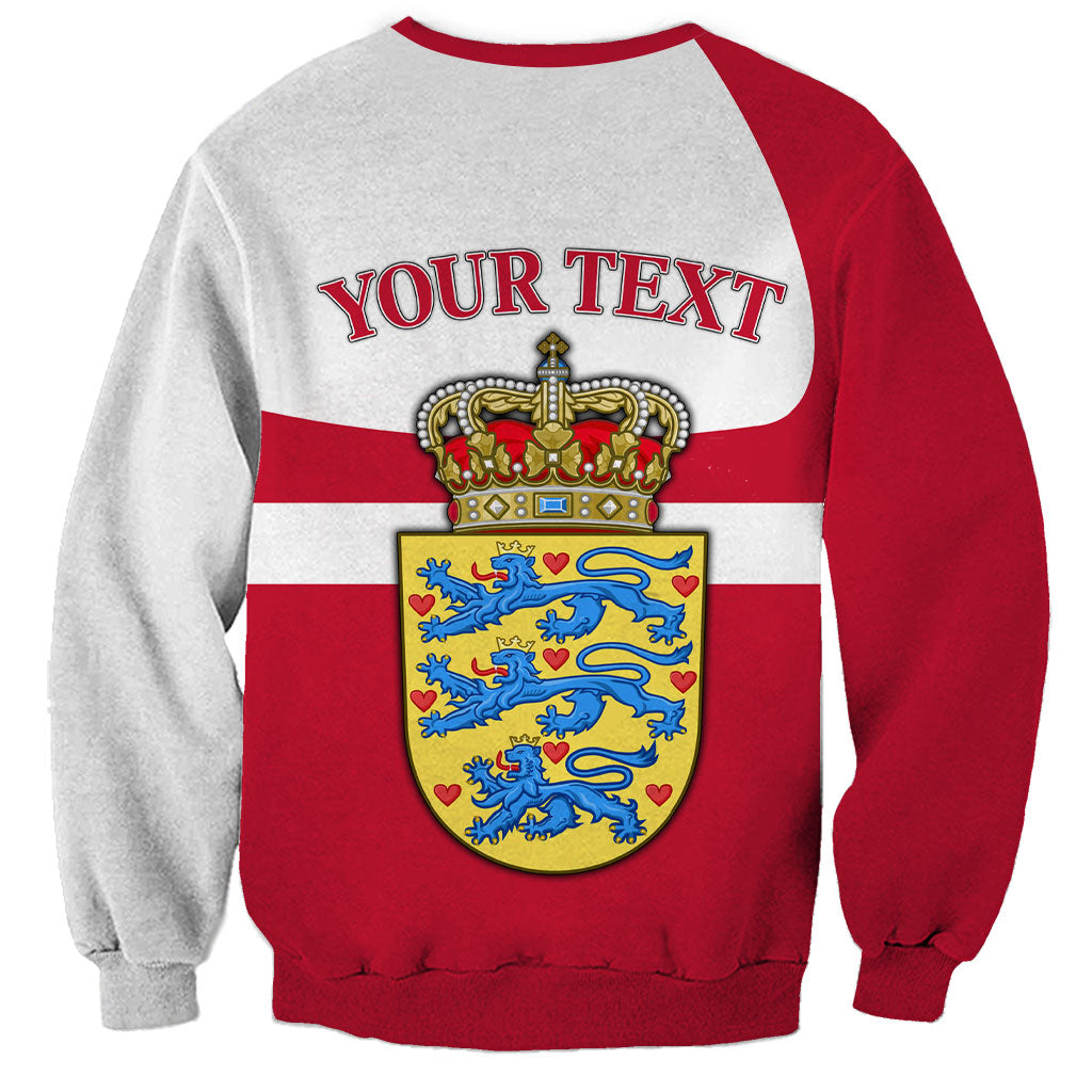 Personalized Denmark Coat Of Arms Sweatshirt Danish Flag Heritage Graphic With Crown Symbolism