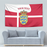 Personalized Denmark Coat Of Arms Tapestry Danish Flag Heritage Graphic With Crown Symbolism
