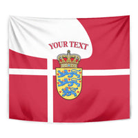 Personalized Denmark Coat Of Arms Tapestry Danish Flag Heritage Graphic With Crown Symbolism