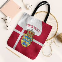 Personalized Denmark Coat Of Arms Tote Bag Danish Flag Heritage Graphic With Crown Symbolism