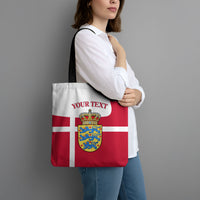 Personalized Denmark Coat Of Arms Tote Bag Danish Flag Heritage Graphic With Crown Symbolism