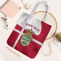 Personalized Denmark Coat Of Arms Tote Bag Danish Flag Heritage Graphic With Crown Symbolism
