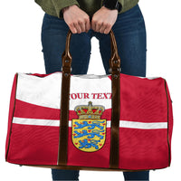 Personalized Denmark Coat Of Arms Travel Bag Danish Flag Heritage Graphic With Crown Symbolism