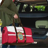 Personalized Denmark Coat Of Arms Travel Bag Danish Flag Heritage Graphic With Crown Symbolism