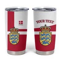 Personalized Denmark Coat Of Arms Tumbler Cup Danish Flag Heritage Graphic With Crown Symbolism