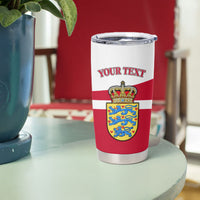 Personalized Denmark Coat Of Arms Tumbler Cup Danish Flag Heritage Graphic With Crown Symbolism
