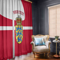Personalized Denmark Coat Of Arms Window Curtain Danish Flag Heritage Graphic With Crown Symbolism