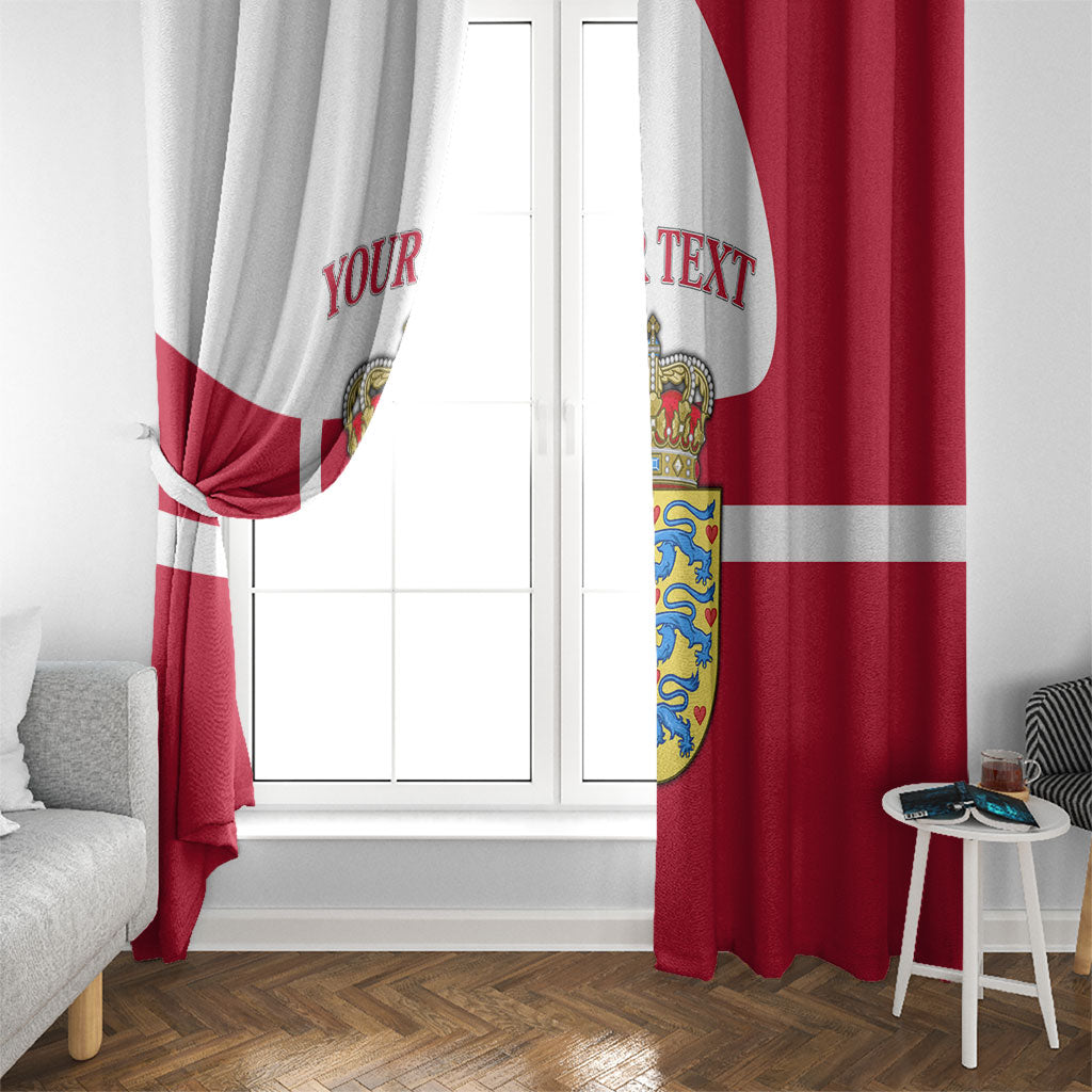 Personalized Denmark Coat Of Arms Window Curtain Danish Flag Heritage Graphic With Crown Symbolism