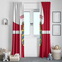 Personalized Denmark Coat Of Arms Window Curtain Danish Flag Heritage Graphic With Crown Symbolism