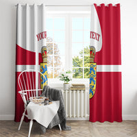 Personalized Denmark Coat Of Arms Window Curtain Danish Flag Heritage Graphic With Crown Symbolism