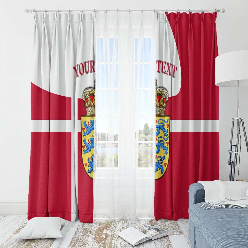 Personalized Denmark Coat Of Arms Window Curtain Danish Flag Heritage Graphic With Crown Symbolism