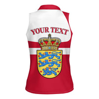 Personalized Denmark Coat Of Arms Women Sleeveless Polo Shirt Danish Flag Heritage Graphic With Crown Symbolism