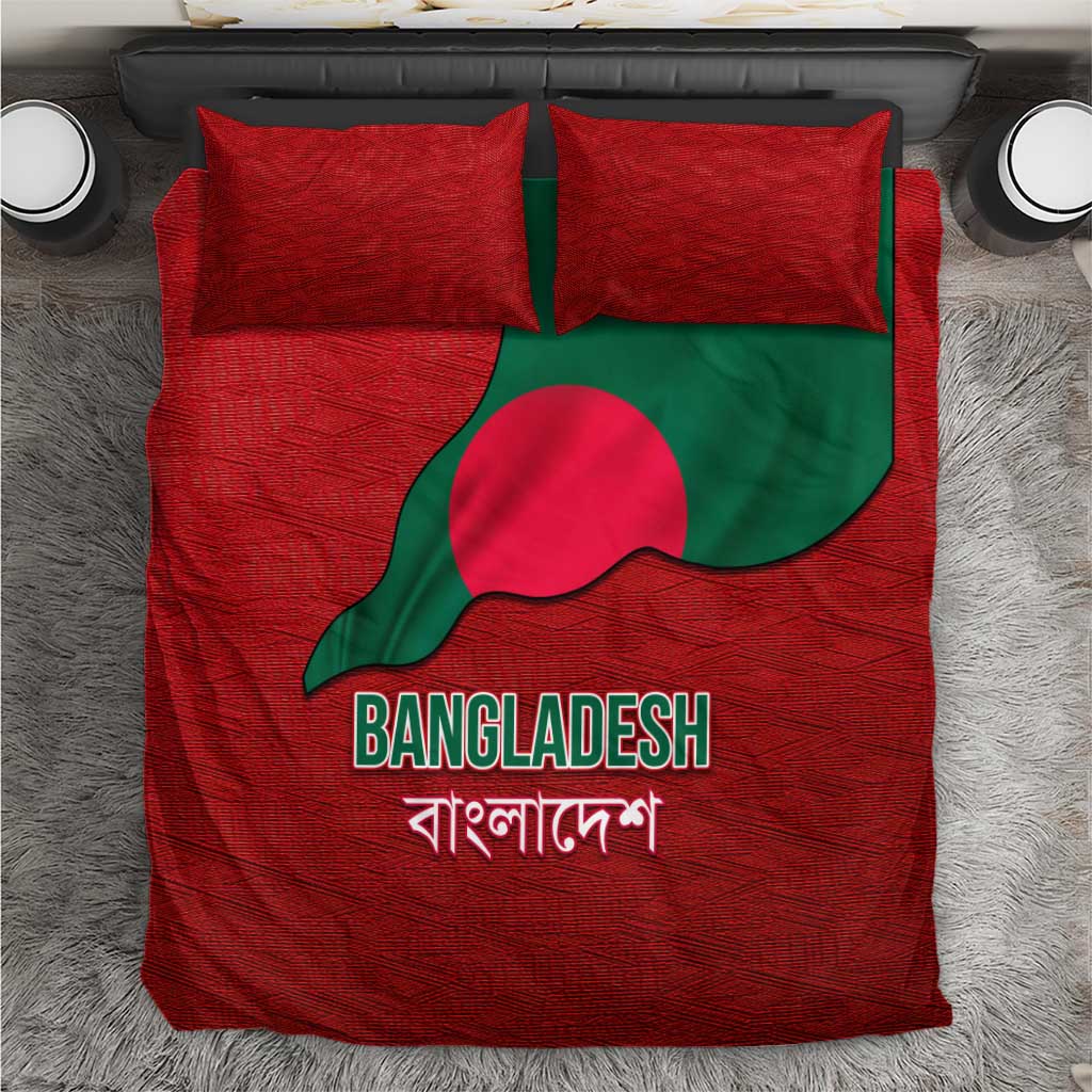 Bangladesh Bedding Set with National Flag Design and Bengali Script